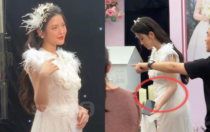 Chu Thanh Huyền lộ bụng to trong ngày cưới Quang Hải Ảnh 2