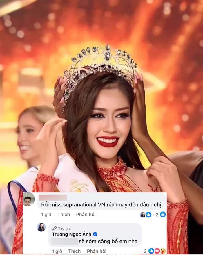 Trương Ngọc Ánh phản hồi về suất thi Miss Supranational 2024 của Việt Nam.