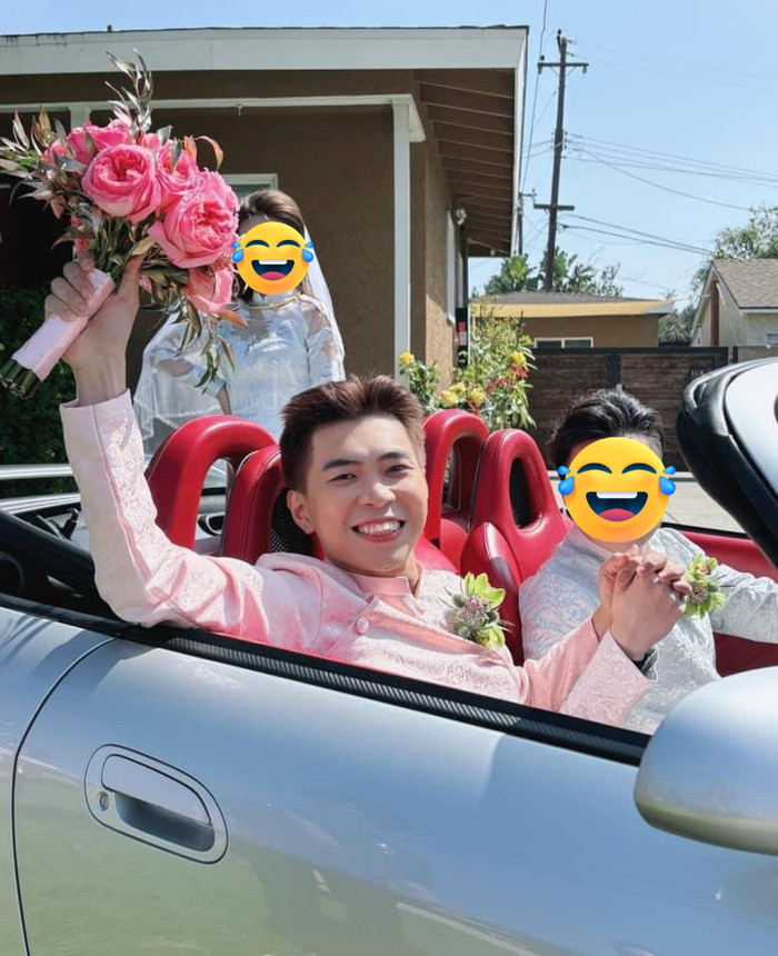 Minh Dự bất ngờ đăng tải hình ảnh cầm hoa cưới, tay trong tay với chú rể ở nước ngoài. 