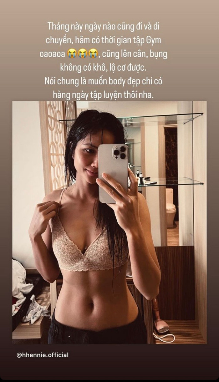 H'Hen Niê khoe vòng 1 đẫy đà, bất ngờ than vãn chuyện tăng cân.