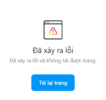 Thông báo lỗi xuất hiện trên nền tảng Instagram.