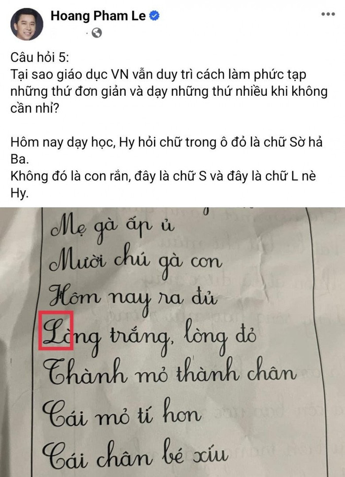 Bài đăng của Lê Hoàng đang gây ra nhiều tranh cãi trên mạng xã hội.