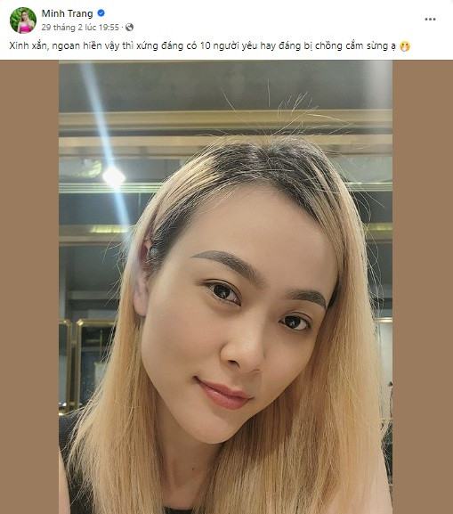 Gần đây, Minh Trang có nhiều bài đăng ẩn ý trên trang cá nhân. 