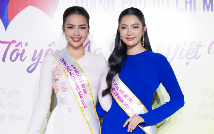 Ngọc Châu đọ sắc với Hoa hậu Đại dương 2023 ở sự kiện áo dài: Nhan sắc ai đỉnh hơn ai? Ảnh 2