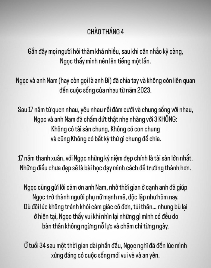 MC Mai Ngọc bất ngờ thông báo đã ly hôn với chồng khiến khán giả không khỏi ngỡ ngàng. 