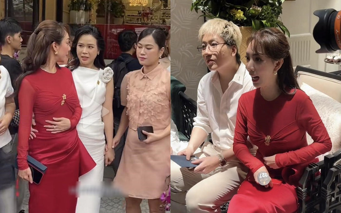 Diễn viên Thu Trang lộ dấu hiệu đang mang thai, liên tục có hành động đặc biệt ở sự kiện Ảnh 2