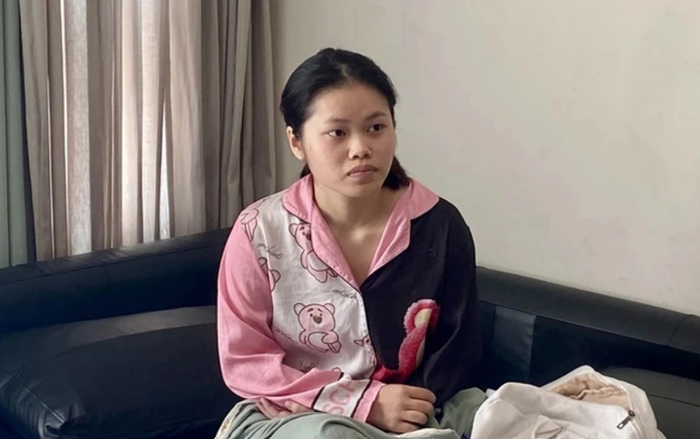 Phạm Huỳnh Nhật Vi lúc bị bắt.