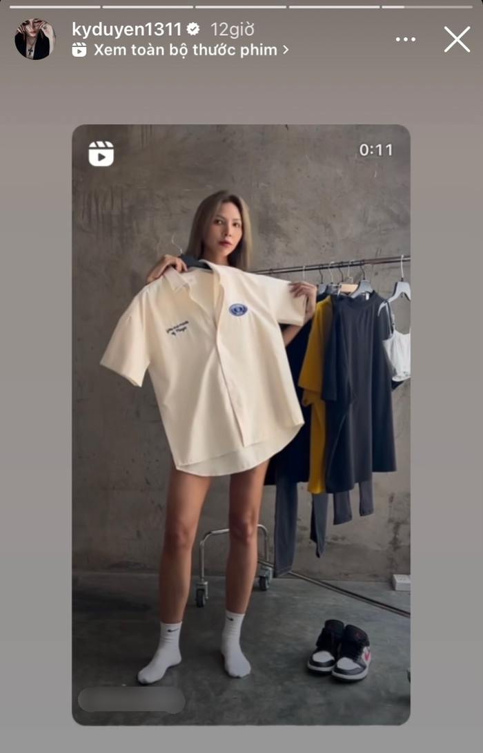 Kỳ Duyên đăng tải đoạn story có sự xuất hiện của Minh Triệu. Ảnh: FNBV