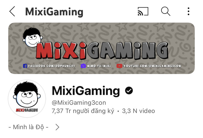 Hiện trạng kênh YouTube của Độ Mixi vào sáng nay (10/4). Ảnh chụp màn hình.