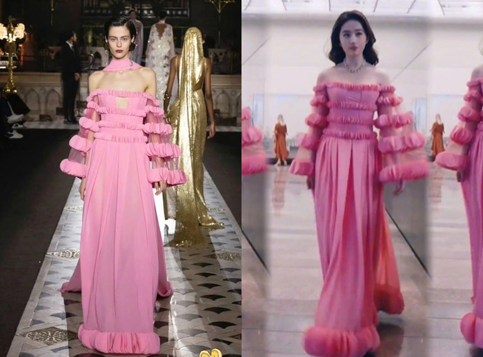 Cùng sửa lại phần cổ váy, nhưng Lưu Diệc Phi lại được khen ngợi, còn Bạch Lộc nhận về 'cơn mưa' lời chê.&nbsp;