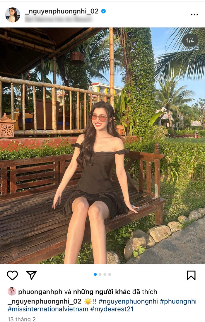 Bài viết mới nhất của Á hậu Phương Nhi là vào ngày 13/2. 