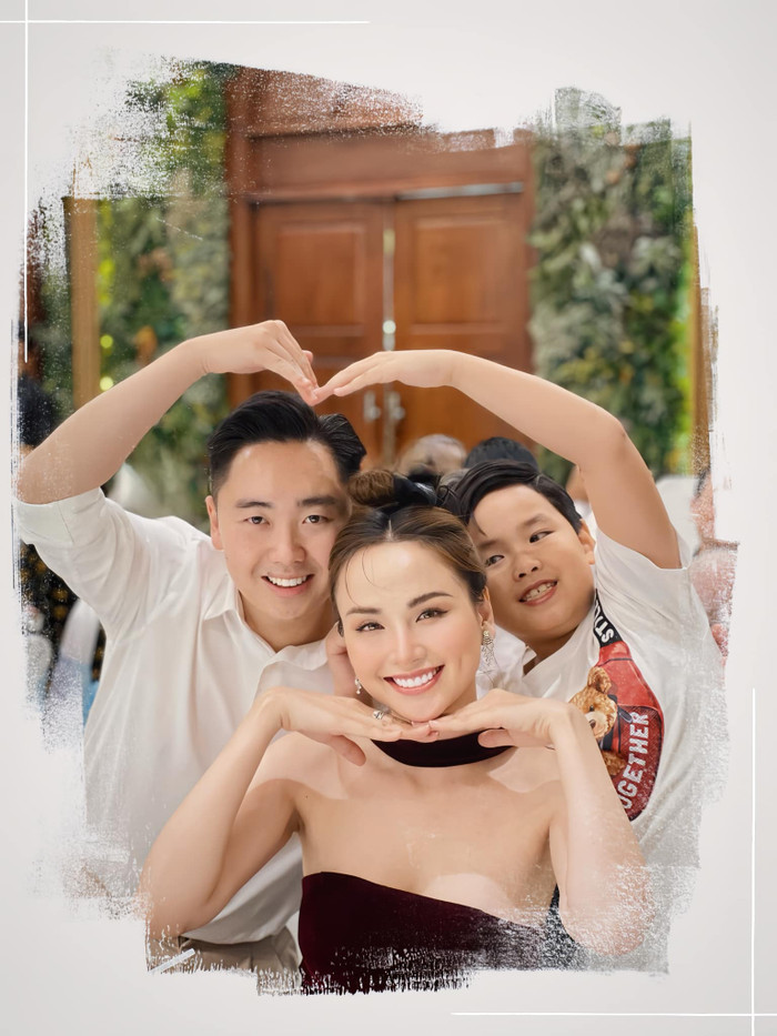 Hoa hậu Diễm Hương được chồng hết mực yêu thương, quan tâm và chăm sóc cả con trai riêng của cô. Người đẹp từng cho biết bản thân khó tính trong việc nuôi dạy quý tử, đến cả chồng Việt kiều lẫn gia đình đều không thể can thiệp. Ảnh: FBNV