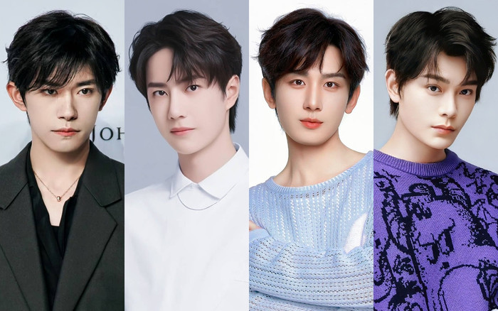 Dịch Dương Thiên Tỉ, Vương Nhất Bác, Thành Nghị, Đinh Vũ Hề (từ trái sang). 