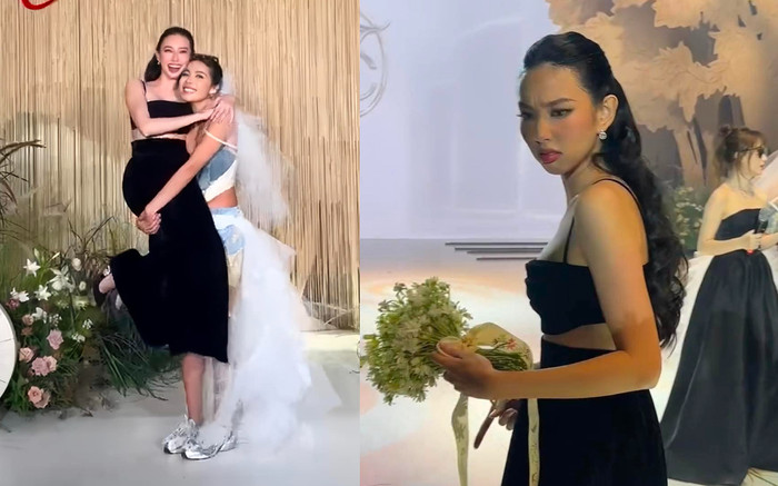 Thùy Tiên 'gây sốt' tại đám cưới Minh Tú Ảnh 2