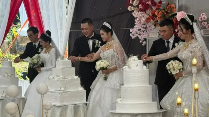 Ba cô con gái trong ngày đại hỷ.