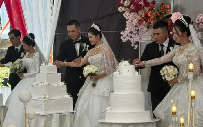Cha gả 3 con gái cùng một ngày, đám cưới đặc biệt khiến dân mạng xúc động Ảnh 2