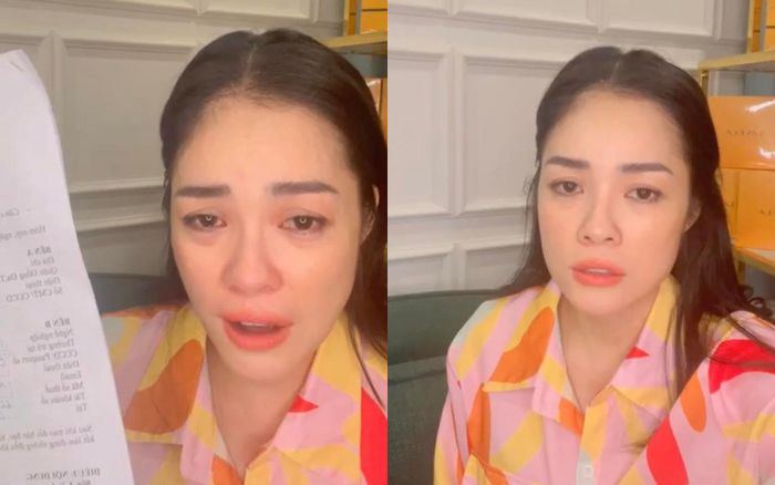 Dương Cẩm Lynh khóc đến mức mắt đỏ ngầu, thể hiện sự lo lắng trong phiên phát sóng vào ngày 9/1 năm ngoái. Đây cũng là ồn ào lớn nhất trong sự nghiệp hoạt động nghệ thuật của nữ diễn viên. Ảnh: Chụp màn hình