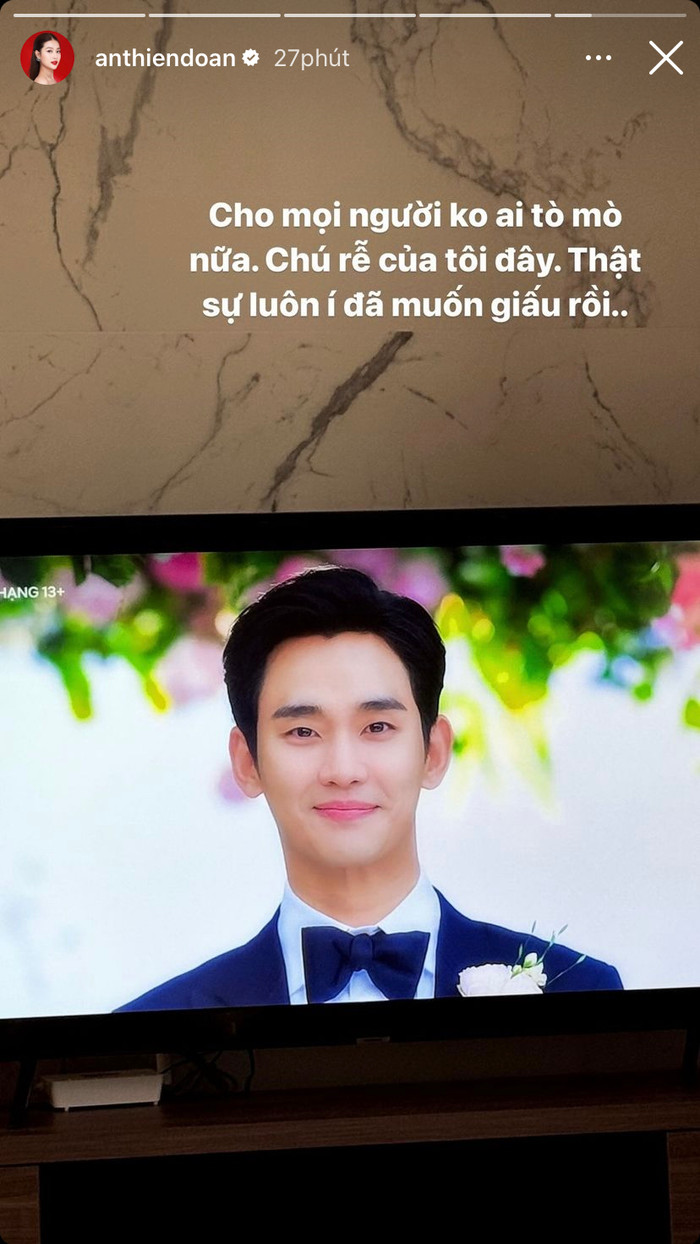 Hoa hậu Thiên Ân công khai 'bạn trai' chính là diễn viên Kim Soo Hyun. Ảnh: Instagram anthiendoan