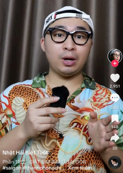 Đoạn clip của Nguyễn Nhật Hải thu hút gần 3.000 lượt thích và nhiều bình luận trái chiều trên TikTok