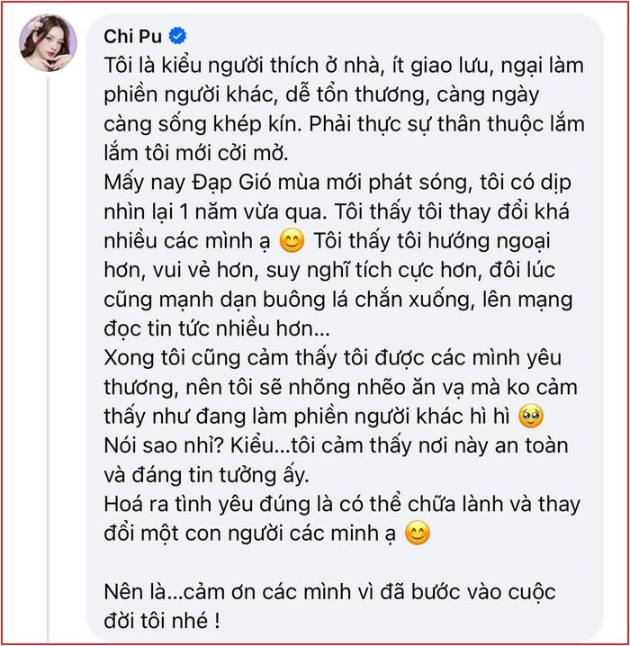 Chi Pu thay đổi hậu Đạp gió, gửi lời cảm ơn đến 'người đặc biệt' trong cuộc đời Ảnh 1