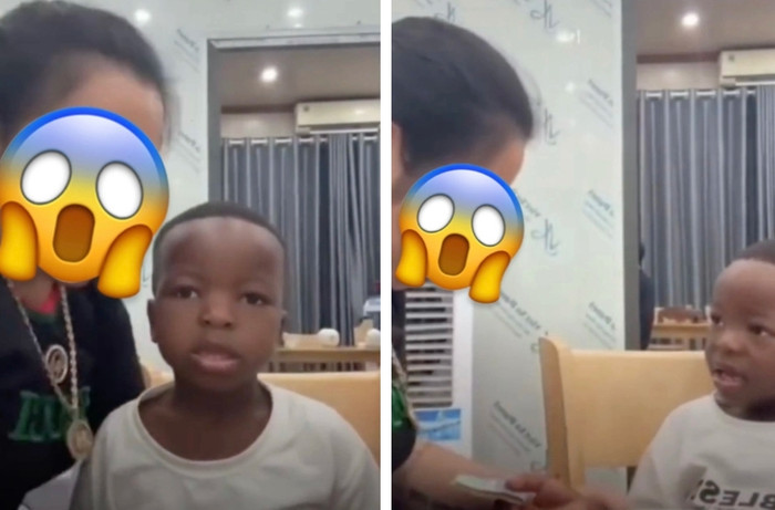 Người phụ nữ có hành động không đúng với Lôi con