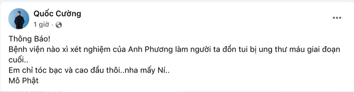 Diễn viên Quốc Cường phản hồi thông tin bị ung thư máu giai đoạn cuối Ảnh 2