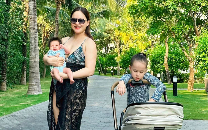 Lan Phương tự tin diện bikini sau sinh, con gái út lại chiếm trọn spotlight Ảnh 2