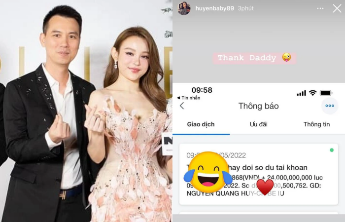 Ông xã chuyển khoản cho Huyền Baby 24 tỷ đồng 