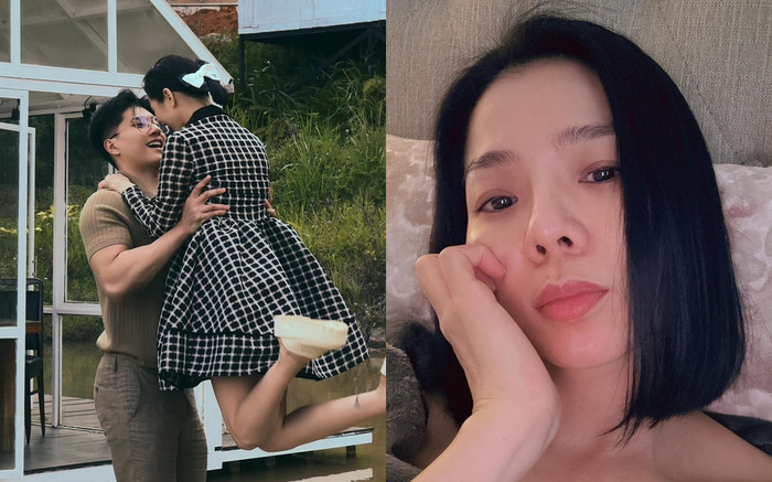 Lệ Quyên mặc đồ 2 mảnh, để mặt mộc ăn mừng tuổi mới: Tự tin trẻ hơn bạn trai kém 12 tuổi! Ảnh 2