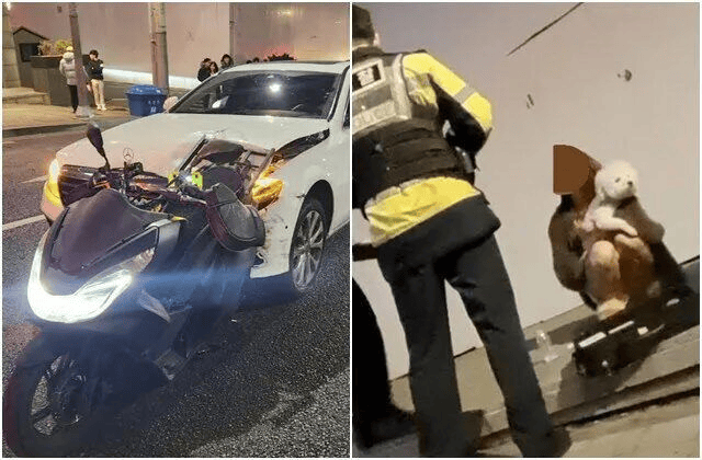 Hiện trường vụ tai nạn do nữ ca sĩ gây ra đã cướp đi mạng sống của người giao hàng. Ảnh: Sưu tầm