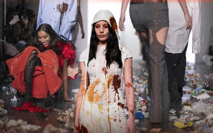 Show diễn bốc mùi vì ngập tràn rác thải, người mẫu bị ném trứng sống tại tuần lễ thời trang Milan 2024 Ảnh 2