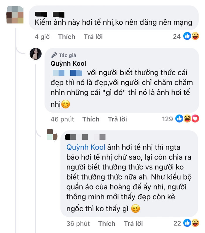 Quỳnh Kool thẳng thắn 'đáp trả' sau khi bị chê bai. Ảnh: Chụp màn hình
