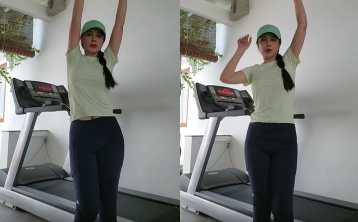 Cô thường xuyên tập thể dục để gìn giữ sắc đẹp.