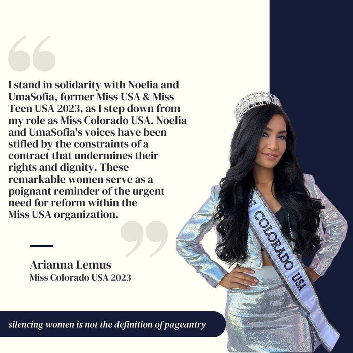 Arianna Lemus - thí sinh tại cuộc thi Miss USA 2024 cũng không mấy mặn mà gì về vương miện cấp bang mình đang sở hữu. 
