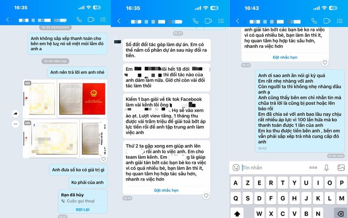 Trương Ngọc Ánh công khai đoạn tin nhắn nói chuyện với người nợ tiền.