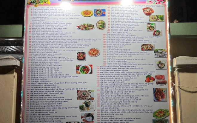 Thực đơn 169 món ăn của một nhà hàng ở Bình Định gây tranh cãi và sự thật Ảnh 2