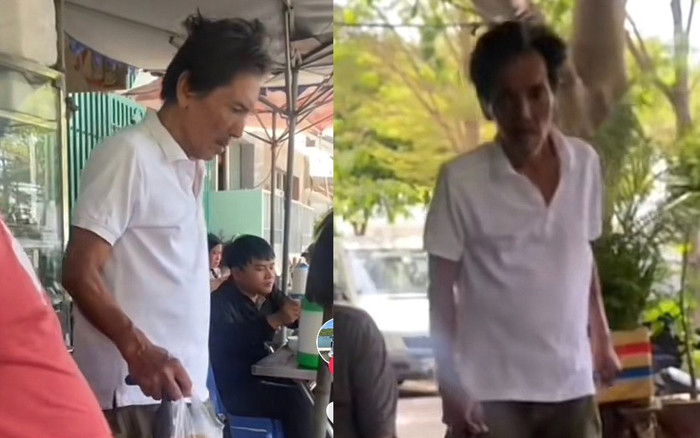 Thương Tín xuất hiện ở quán ăn bình dân với dáng vẻ tiều tuỵ, bước đi không vững Ảnh 2