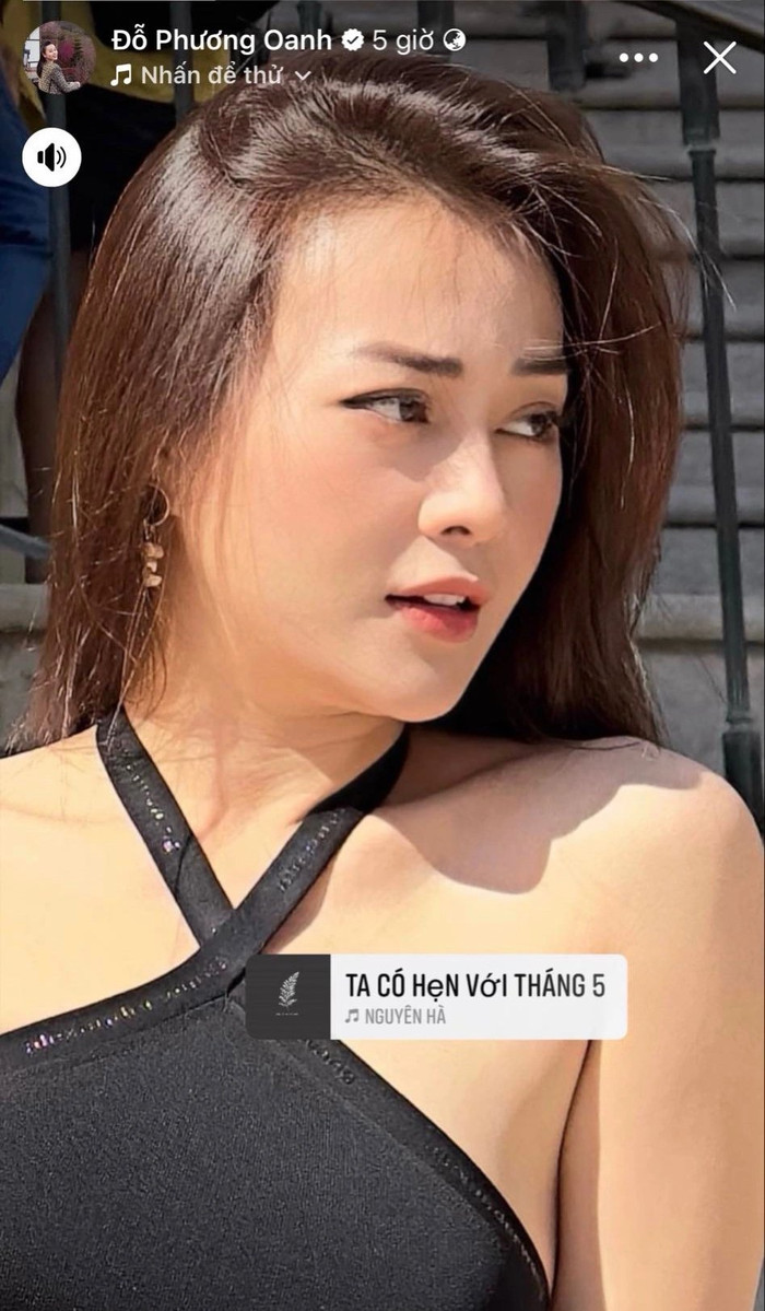 Phương Oanh ở những tháng cuối thai kỳ.