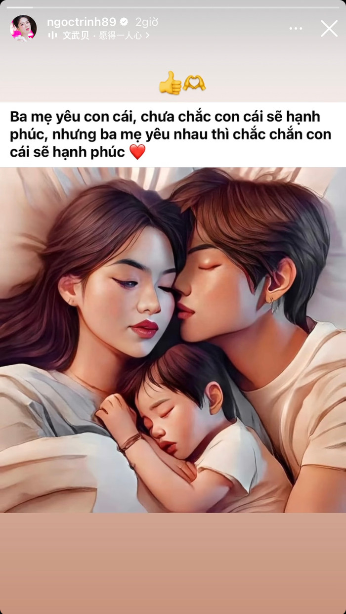 Một trong những story mới nhất của Ngọc Trinh ở trên tài khoản cá nhân. Ảnh: Chụp màn hình