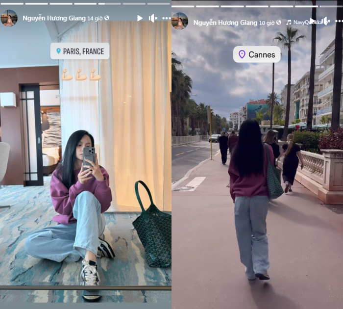 Hương Giang gây xôn xao khi check in đúng tại địa điểm diễn ra Cannes 2024. 