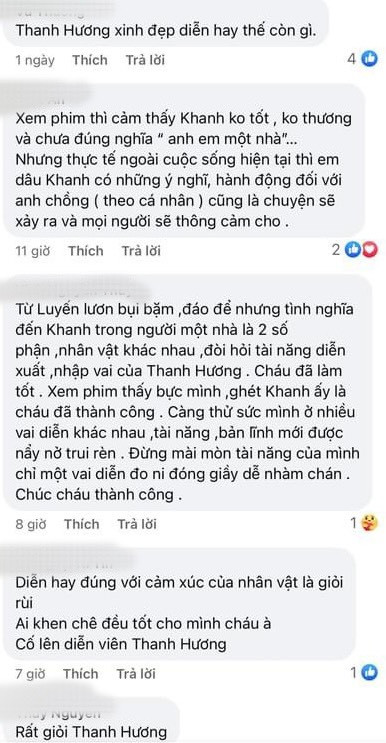 Khán giả đánh giá cao tài năng diễn xuất của Thanh Hương.