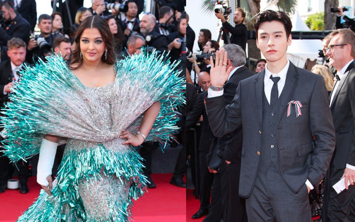 Thảm đỏ Cannes ngày 4: Cung Tuấn điển trai, cựu Miss World bị thương tay, phải bó bột Ảnh 2