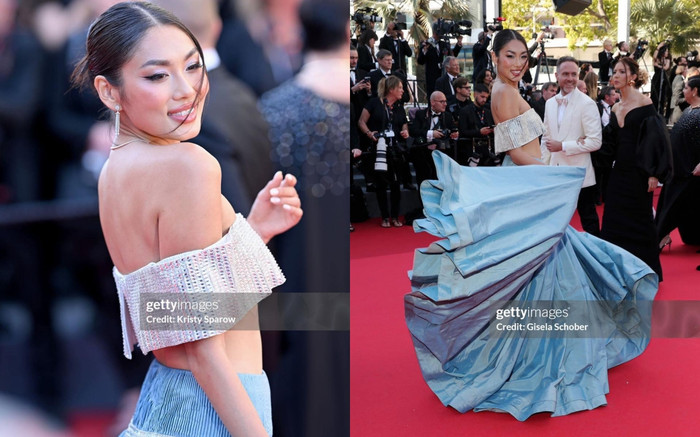Á hậu Việt tỏa sáng tại thảm đỏ Cannes 2024 bằng thiết kế độc lạ Ảnh 2