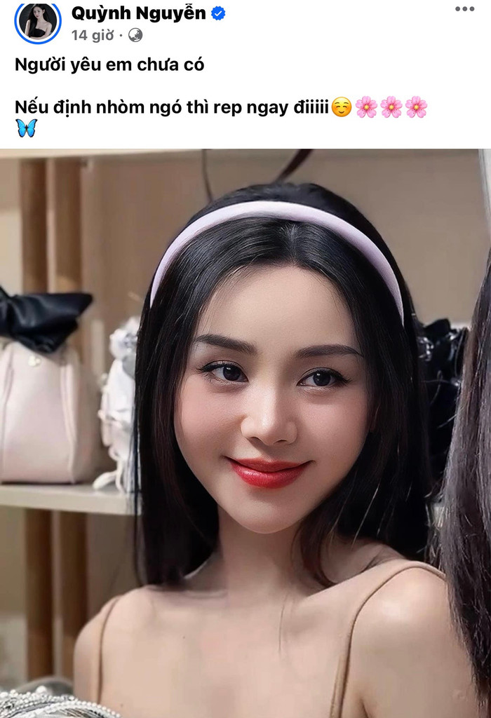 Quỳnh Kool 'thả thính' ai đó.