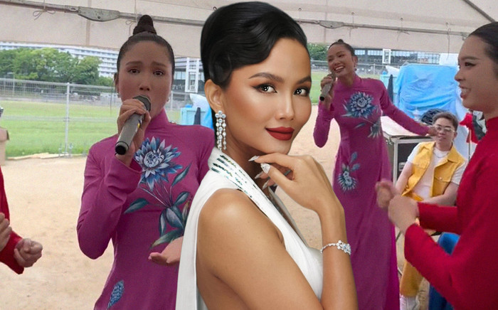 Đang chạy show thì nghe 'bài tủ' vang lên, H'Hen Niê cầm micro hát cực sung ở hậu trường Ảnh 2