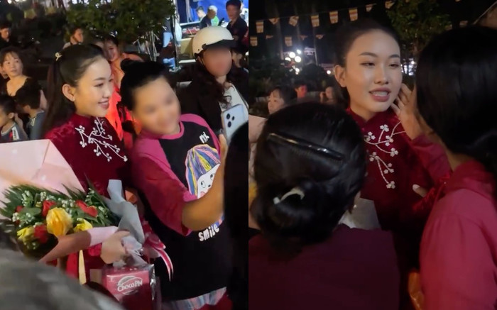 Con gái nuôi Phi Nhung được khán giả vây quanh khi đi hát, có hành động đẹp với fan nhí Ảnh 2