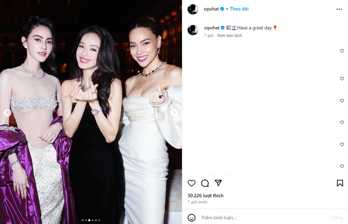 Thư Kỳ đăng tải hình ảnh xinh xắn cùng Hồ Ngọc Hà và Mai Davika.