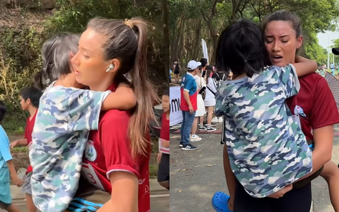 Xúc động khoảnh khắc Lydie Vũ cõng bé gái bị thương chạy suốt 2km Ảnh 2