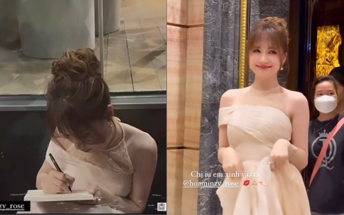 Hoà Minzy đi giày cao chót vót, sẵn sàng ngồi xổm làm một việc Ảnh 2