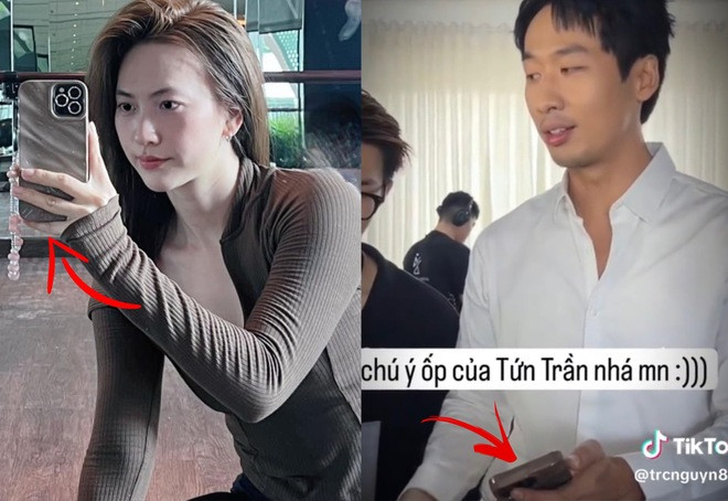 Cả hai tiếp tục bị 'soi' chi tiết sư dụng ốp điện thoại đôi.